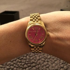 Michael Kors gold and pink watch